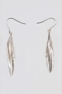 Olive leaf silver earrings